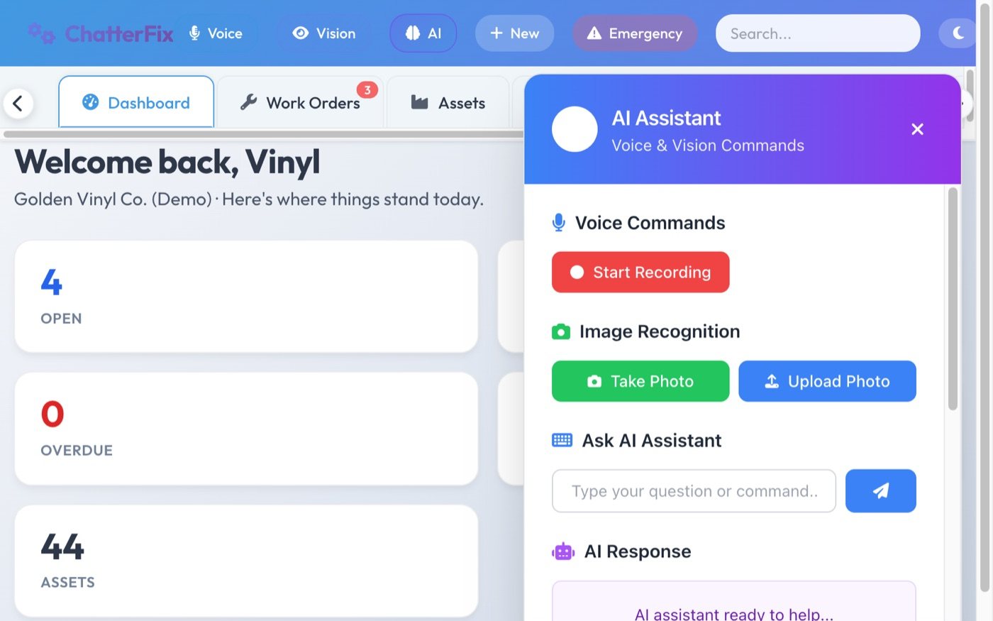 ChatterFix voice and vision AI assistant